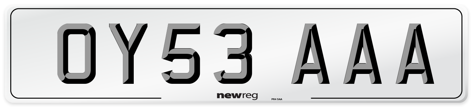 OY53 AAA Number Plate from New Reg